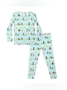 Bellabu Bear Light Blue Kids' Printed Pajama Set